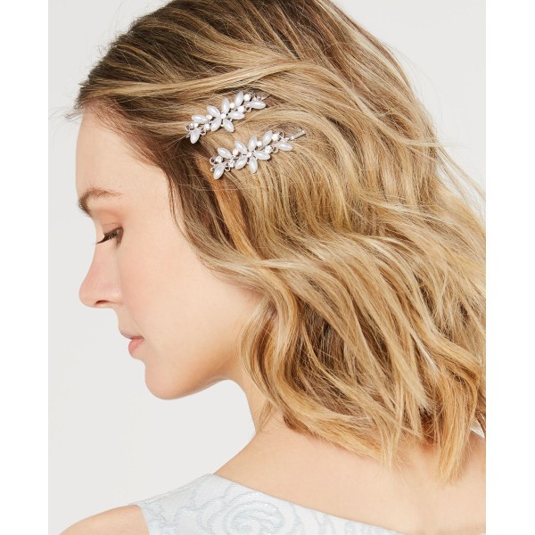 Silver-Tone Pearl Flower Bobby Pins