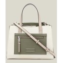 Colorblocked Triple Compartment Medium Satchel