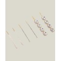 6-Pc. Gold-Tone Crystal & Imitation Pearl Bobby Pin Set