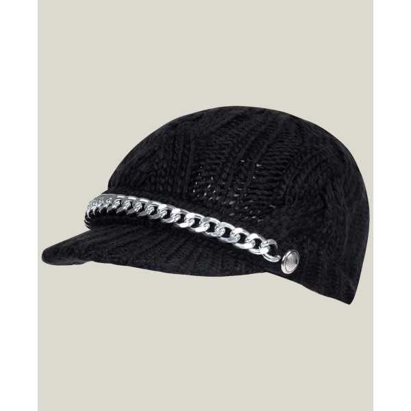 Women's Braided Cable Peak Hat