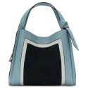 Colorblock Leather Small Crossbody Tote