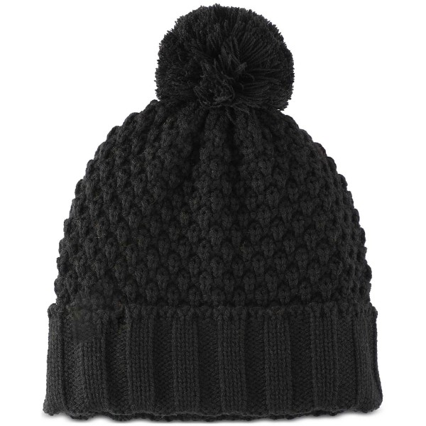 Men's Textured-Knit Cuffed Pom-Pom Beanies